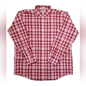 ​L.L. Bean XL Tall Red Plaid Button Down Shirt XLT